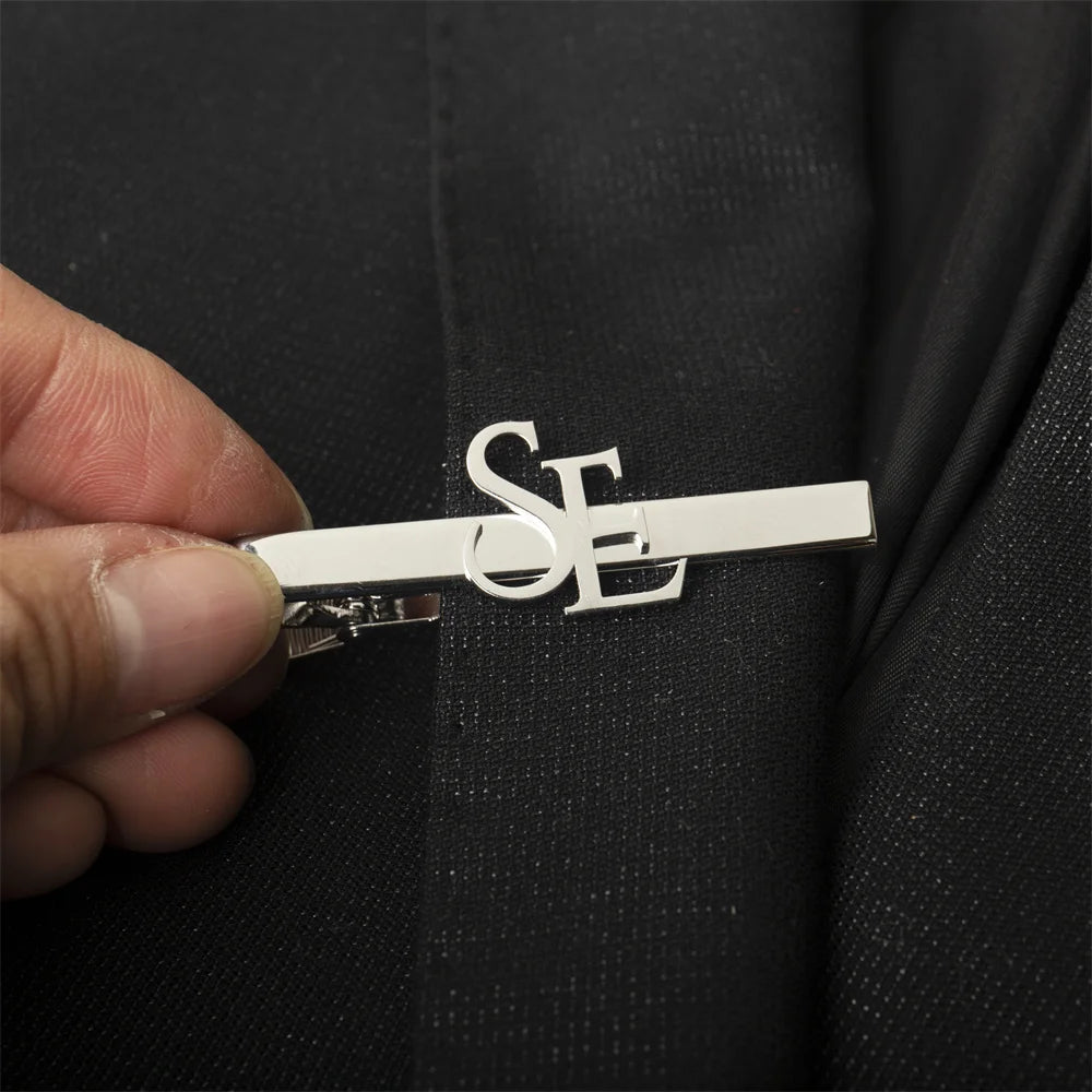 Custom Initial Tie Clip for Groom