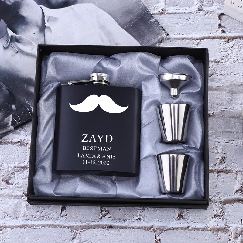 Personalized Hip Flask Set