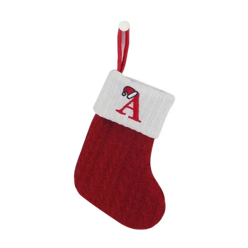 Christmas Knitting Sock With Initial Letter