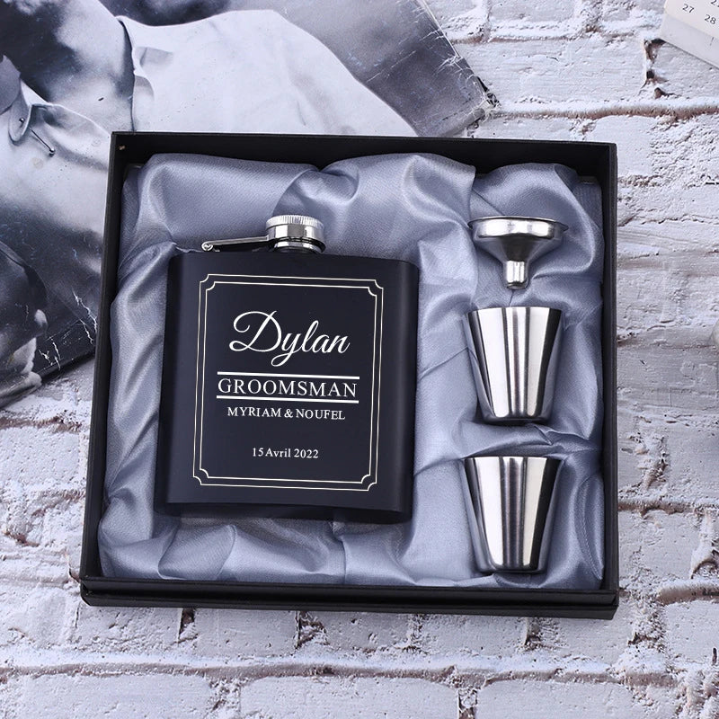 Personalized Hip Flask Set