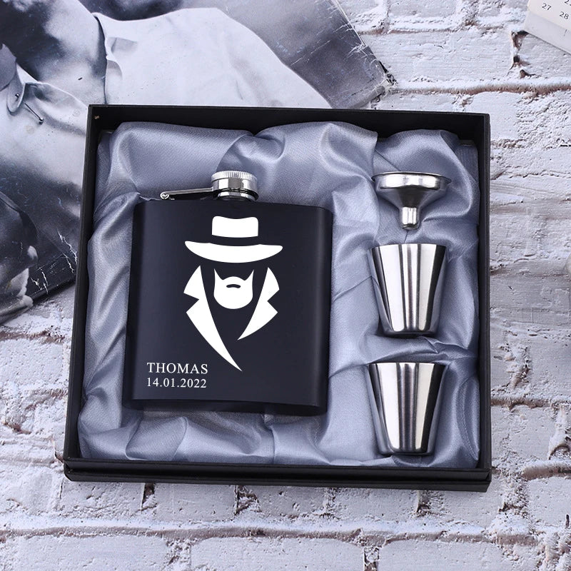Personalized Hip Flask Set