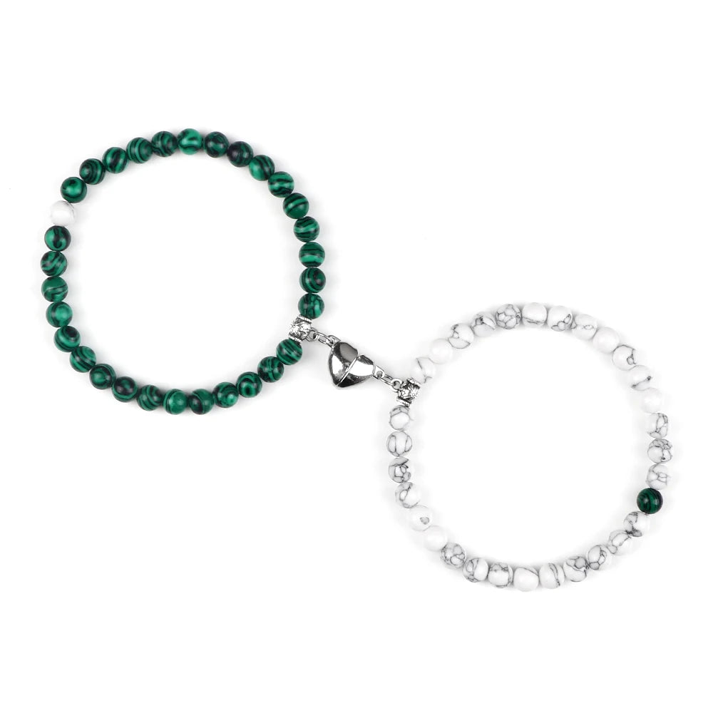 White and green bracelet gift set for birday